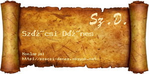 Szécsi Dénes névjegykártya