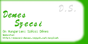 denes szecsi business card